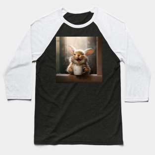 laughing rabbit with a cup of coffee Baseball T-Shirt